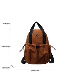 1pc Mini Light-Weight Multi-Pocket Backpack Shoulder Bag, Multifunctional And Fashion, Suitable For Women, Casual Hand Carry Bag For Back To School
