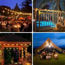 G40 solar Light Chain bulbo Ball rope patio Light Chain camping solar garden Party Street terraza decoración del patio