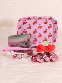 6-Piece Combination Smoking Set, Exquisite Smoking Gift, Including Cigarette Tray, Tinplate Box, Aluminum Alloy Grinder, Tube, Small Brush, Cigarette Paste Box, Can Be Given To Friends And Family, Making It A Perfect Holiday Gift