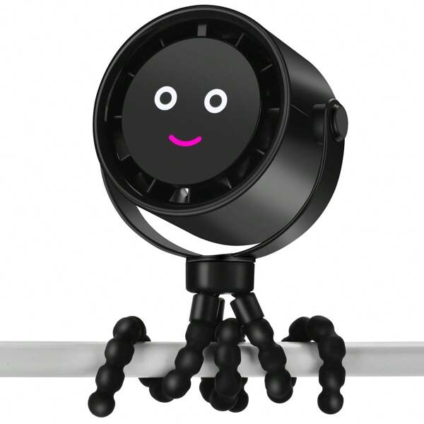 GOBRILLFUN Ventilatore portatile per passeggino con 5000 mAh e display LCD | 5 velocità, rotazione a 360°, clip per treppiede | Batteria a lunga durata per passeggini, seggiolini auto, sedie a rotelle, camere da letto e viaggi