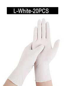 一次性丁腈手套，白色，家用清洁手套，防水手套，适用于厨房清洁、纹身、染发、宠物、美容院、清洁用品、家用工具 - S/M/L/XL - 白色 - 查看 19