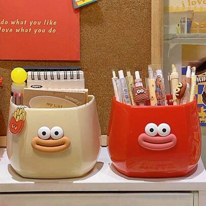 1 件可爱磁性学生笔筒，1 个桌面文具盒，创意磁性文具收纳，也可用于办公室和冰箱，返校，学校用品，铅笔盒，铅笔袋，书包