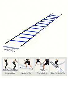 1pc Agility Ladder, Popular Football Training Sports Equipment, Agility Speed Ladder, Agility Ladder, Hop Ladder, Jump Rope, Gym, Sport, Gym, Home Exercise, Sport Accessories, Gym Accessories, CrossFit Accessories - Blue - View 5