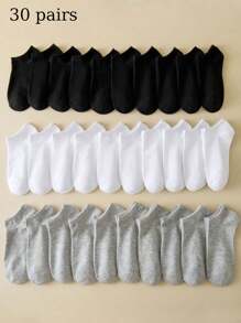 9 Pairs Black, White, Grey Neutral Color Breathable Moisture-Wicking Casual Ankle Socks