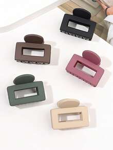 5 件哑光方形发夹简约风格发夹纯色发夹优雅发夹女士发夹发夹发夹发夹秋冬发饰女士度假装女士 - 彩色 - 查看 1