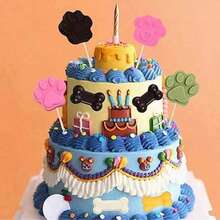 1个狗爪、狗骨头、鱼形硅胶零食狗粮模具，可用于烘焙巧克力、糖果、果冻、冰块、蛋糕装饰、肥皂模具、DIY宠物零食烘焙模具、狗饼干零食模具、厨房烘焙配件、猫狗食品模具用品 - 彩色 - 查看 3