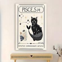 Pintura sobre lienzo enmarcada 1 pieza Impresiones de Piscis, arte misterioso, cartas del tarot, constelaciones, pinturas decorativas de lienzo bohemio - 1 pieza de pintura sobre lienzo, pintura mural directa, decoración del hogar, decoración de la habitación para el Día de San Valentín, Pascua, Día del Padre, Año Nuevo, cumpleaños, Acción de Gracias y Navidad, etc. - Moda clásica, póster artístico, decoración del hogar - Enmarcado - Ver 2
