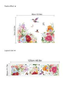 mama look 1/2 Pcs Removable PVC Wall Sticker With Turtle Leaf, Giraffe, Birds On Flower Branches, Bird Nest, Cartoon Wall Art Decoration For Bedroom, Living Room, Office, Bathroom