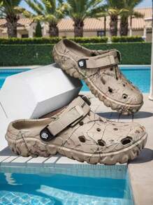 Sandalias de hombre para verano tipo chanclas con diseño hueco, sandalias casuales para hombre para exteriores con suela gruesa antideslizante y malla, chanclas tipo playa