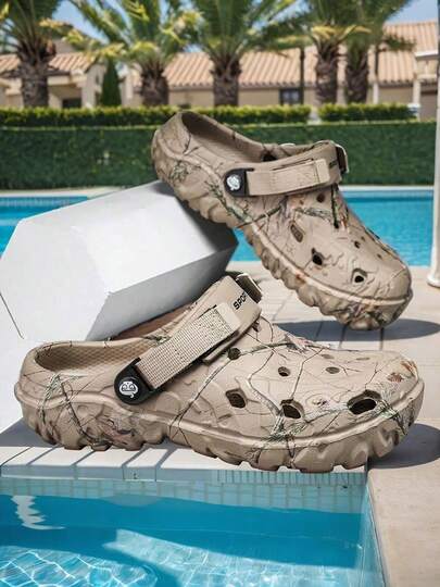 Men Slides Summer Hollow Sandals For Men Casual Sandal Outdoors Mesh Sandals Shoes For Men Non-Slip Thick Sole Beach Flip Flops Slippers