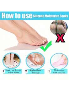 2 Pairs Moisturizing Silicone Gel Socks, Suitable For Cracked Feet, Moisturizing Massage Socks, Foot Care Tool, Gift