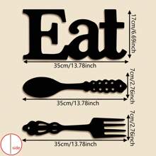 3 قطعة / مجموعة شوكة خشبية قديمة ، ملعقة ولوحة حائط ديكور ، ديكورات خشبية بدائية ، حرفوف خشبية أبجدية لغرفة الطعام ، أبجديات خشبية معلقة ، فن حائط ريفي للمطبخ والمنزل (أسود)