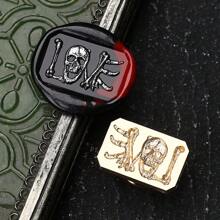 1pc NEW DARK SERIES Series Wax Seal Stamp, Vintage Sealing Stamp Head, Removable Brass Material, Fire Paint Seal Head For Wedding Invitations Gift Packaging Scrapbooking, DIY Handmade Gift Decoration, Cutting And Pasting Invitation Letter School Supplies, Back To School