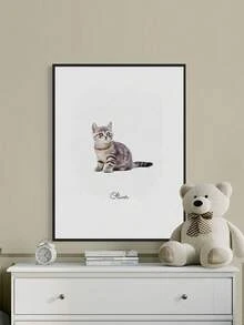 1幅定制微型水彩宠物肖像海报，狗狗肖像照片，宠物绘画，微型绘画，微缩艺术 - 彩色 - 查看 10