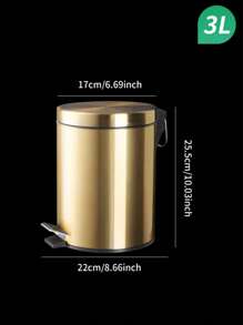 Birthday Decarations New Year Gifts, Valentine's Day Gifts Household Items Home Office Decor 3L Mini 5L 8L Champagne/Black Round Metal Step Trash Can Wastebasket Garbage Container Bin For Kitchen Bathroom Home Removable Liner Bucket Gold - Multicolor - View 10