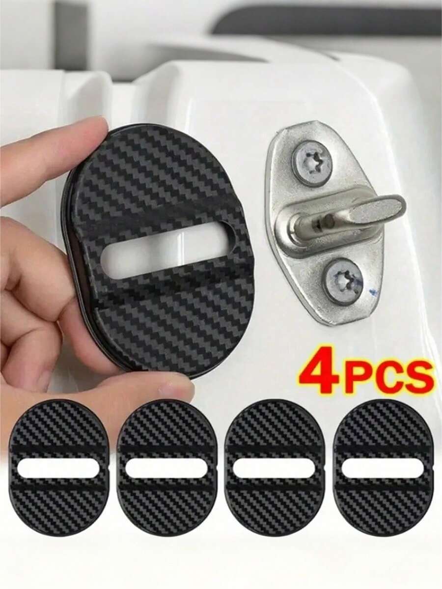 4 miếng bảo vệ khóa cửa xe ô tô đa năng, chất liệu ABS, bảo vệ cửa chống sốc, nắp cản chống trầy xước