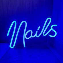 Luz de letreiro LED neon, luz de decoração para salão de beleza com base de toque, lâmpada de atmosfera para design de unhas