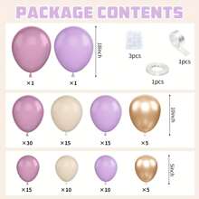 110pcs Purple Balloon Arch Set, Boho Balloon Garland With Purple, Metallic Gold, White Balloons For Wedding Shower, Engagement, Bride, Birthday, Party Decor