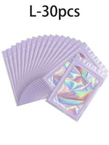 100 个透明窗口珠宝袋，渐变色珠宝密封袋，可重复使用，防尘防氧化，适用于戒指、耳环、项链、吊坠等珠宝、珠宝配饰整理、家居必需品、节日礼物。 - 彩色 - 查看 41