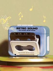 新款迷你复古录音机钥匙扣卡带迷你收音机音乐盒挂件钥匙链玩具可播放音乐录音趣味小型便携挂件