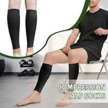 2pcs/Set Sports Compression Socks, Multifunctional Leg Accessory | Gradient Compression, Cross-Shaped Calf Sleeve, Leg Support, Graduated Pressure Socks, Relieve Leg Fatigue From Long Standing, Suitable For Travel, Flight, Long Periods Of Standing, Unisex, Black, Nude