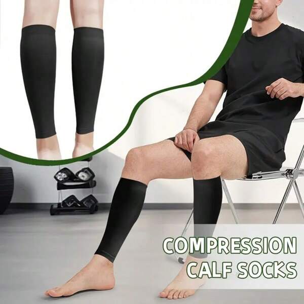 2pcs/Set Sports Compression Socks, Multifunctional Leg Accessory | Gradient Compression, Cross-Shaped Calf Sleeve, Leg Support, Graduated Pressure Socks, Relieve Leg Fatigue From Long Standing, Suitable For Travel, Flight, Long Periods Of Standing, Unisex, Black, Nude