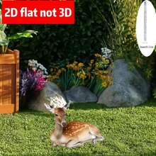 (2D Flat) 1pc 30cm/11.81in Realistic Animal Style Garden Decoration Ground Insert, Lifelike Deer - Garden Lawn Ground Decoration, Garden, Yard, Farm, Outdoor Decor, Housewarming Gift, Home Decor, Potted Plant Decor