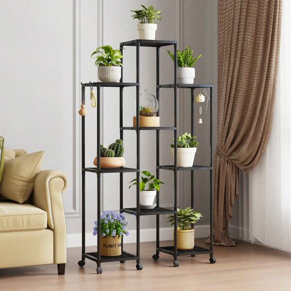 1 pieza Soporte rodante minimalista para plantas mejorado, organizador de almacenamiento de varios niveles