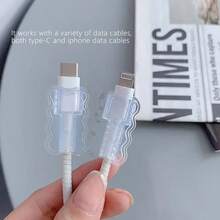 5pcs/10pcs Anti-Bending, Anti-Split Solid Color Charging Cable Protector