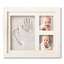 1PC Pet Handprint & Footprint Photo Frame, Baby Ink Pad, DIY Frame For Baby Hand/Foot Prints, Hollow Baby First Birthday Footprint