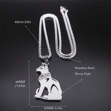 1 chiếc vòng cổ nữ thần Ai Cập bằng thép không gỉ màu bạc, trang sức giả cổ lấy cảm hứng từ phong cách vintage. - con mèo - Xem 9