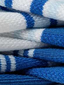 Balabala 儿童船袜夏季网眼袜薄款透气男童女童短袜学院风弹力袜四双装 - 藍白色調 - 查看 6