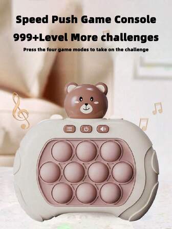 An Electronic Quick-Push Light Pop-Up Game, A Quick-Push Game Machine, A Multi-Color Quick-Push Game Machine With Shapes Like Brown Bears And Astronauts. Games That Can Be Played With Friends, Interactive Game Consoles, Electronic Popular Games, And Puzzle Game Consoles. Birthday Gifts, Christmas Gift Toys, Holiday Gifts (Random Colors)