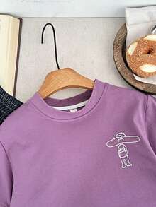 2025年夏季新款儿童卡通圆领套头衫男童 - 紫色 - 查看 8