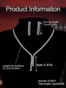 1 Set Elegant Party/Wedding Bridal Jewelry Accessories - Earrings & Necklace