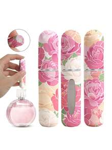 1/4/8件花卉印花香水喷雾瓶，可重复使用的底部填充香水瓶，迷你化妆品瓶，香水，纯露包装工具，多种款式可供选择，送给家人和朋友的生日礼物，节日礼物，适合便携式旅行 5ml