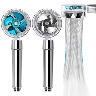 IOUHAPPY 涡轮增压花洒、带涡轮/风扇的花洒、雾化花洒、加压花洒、热水器莲花蓬松花洒、浴室花洒、花洒、浴室五金、提供美妙的淋浴体验、浴室配件、浴室用品、浴室工具
