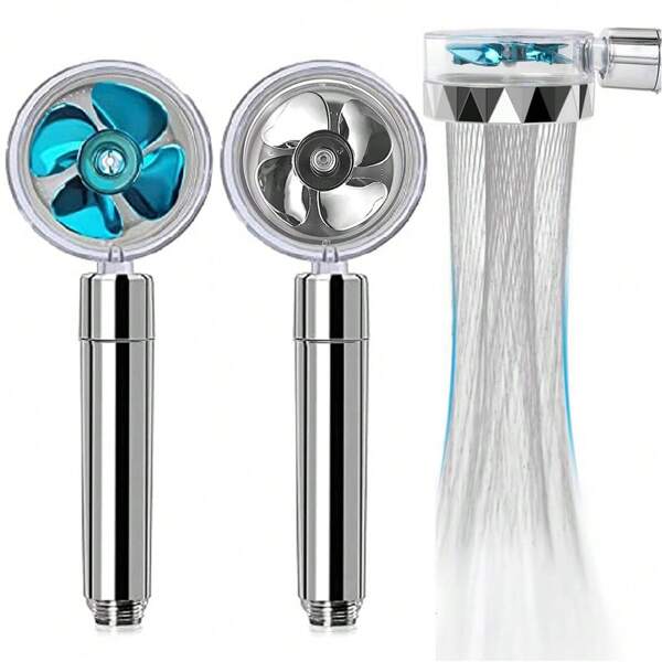 IOUHAPPY Cabezal de ducha con turbocompresor, cabezal de ducha con turbo/ventilador, cabezal de ducha con efecto de vapor, cabezal de ducha presurizado, cabezal de ducha con efecto de flor de loto, cabezal de ducha para el baño, accesorios de baño para una ducha maravillosa