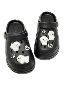 8 Stück weiße Pudel Hunde Pfoten Charms, süße Charm Dekoration, leichtes PVC Material, vielseitige Schuh Accessoires, Geschenk - Weiss - Übersicht 6
