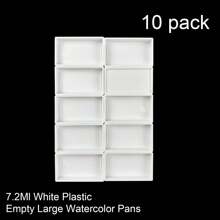 10/20/30/50pcs 0.24oz(7.2ml) Watercolor Half Pans, White Plastic, Empty Watercolor Paint Pans, Travel Tins, Paint Case, ABS Resin, For Watercolor Acrylics Palette, Art Supplies, Crafts, Sewing Accessories,Back To School,School Supplies