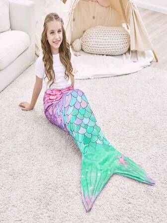 Comfortable Mermaid Tail Wearable Blanket - Soft, Warm, Versatile, Suitable For All Seasons - Great For Car, Sofa And Gifts