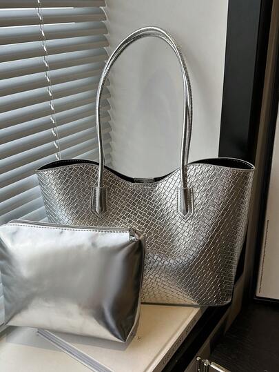 鳄鱼纹大容量女包2024流行新款时尚网红百搭单肩托特包