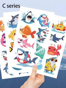 Cute Cartoon Dinosaur Boys Girls Temporary Stickers, Waterproof Fake Body Painting Stickers, Rectangular, Lasts 2-5 Days, Funny Arms, Cartoon Fashion Y2k Stickers, Stationery Stickers, Children's Day, Easter Gifts , Back To School Gifts - Multicolor - View 7