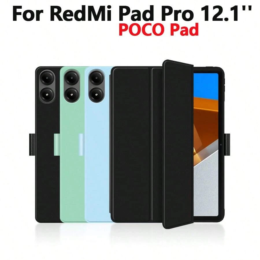 浅绿色保护套，适用于 RedMi Pad Pro 12.1 英寸平板电脑，带支架，适用于 POCO Pad - 淺綠色 - 查看 1