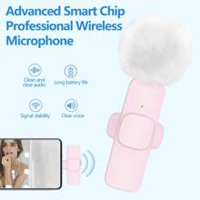 New 1 Drag 2 Microphone Lavalier 2.4GHz 2 In 1 Portable Mini Microphone Wireless Recording Microphone For Type-C Phone