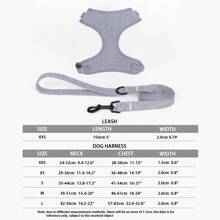 2pcs High Quality Harness & Leash Set Suitable For Small Medium Sized Pet Dogs And Cats Outdoor Training And Walking