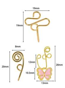 1pc Bohemian Stainless Steel Nose Hoop, Adjustable Size Multi-Color Butterfly & Circle Fake Nose Ring/Clip