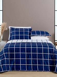 Bedspread 3 Pieces King\Queen\Double\Single Double Sided 200 Thread Count Percale Austin Quilted - 藏蓝色 - 查看 2