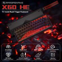 Trigger Wireless Gaming Keyboard,Hall Effect Magnetic Switches,Adjustable Actuation,0.1ms Ultra-Low Latency, 8KHz Polling Rate,3-Mode RGB,PBT Keycaps For Win