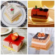 50/100pcs Mini Cardboard Cake Base, Golden Mousse Dessert Board Base, Disposable Paperboard Cupcake Boards, For Wedding Birthday Party Dessert Displays Tray Pastry Plates - Grease Proof & Moisture Resistant Assorted Sizes (Rectangle Square Triangle)